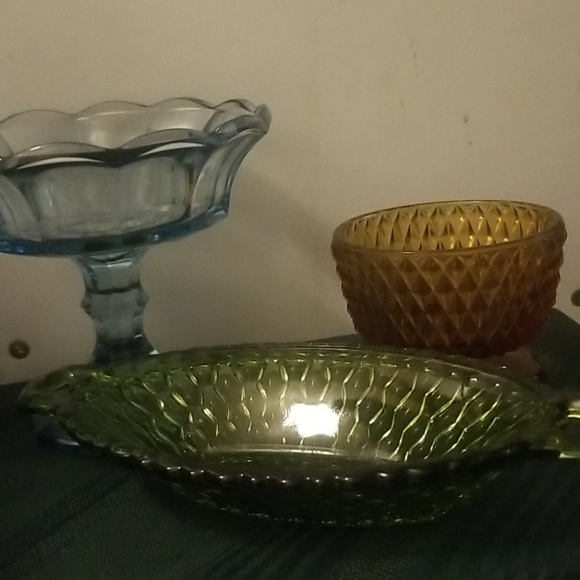 Vintage depression glass candy bowls - Picture 2 of 2